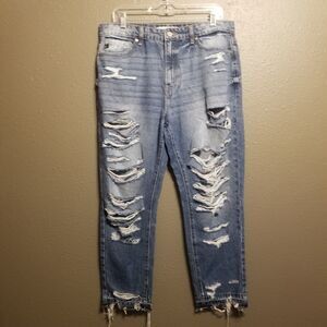 KanCan Jeans Juniors 13/30 Distressed Raw Hem Ankle Skinny Grunge Edgy
